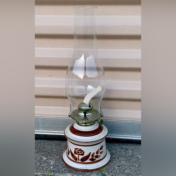 Vintage Unused LAMPLIGHT FARMS Glazed Ceramic Kerosene Oil Lantern Lamp - Picture 2 of 12